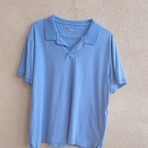 "Make Offer" Kirkland Signature Blue Polo Shirt Relaxed Fit